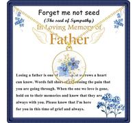 GIAYIER Sympathy Gifts for Loss of Dad, Forget Me Not Pressed Flowers Remembrance Necklace, Memorial Gift for Loss of Father, Bereavement Gift Grief Jewelry, Adjustable, Stainless Steel, No Gemstone
