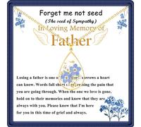 GIAYIER Sympathy Gifts for Loss of Dad, Forget Me Not Pressed Flowers Remembrance Necklace, Memorial Gift for Loss of Father, Bereavement Gift Grief Jewelry, Adjustable, Stainless Steel, No Gemstone