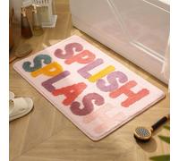 GIB Kids Bathroom Rug Mat 24" x 16", Non-Slip Washable Extra Soft Absorbent Plush Fluffy Shaggy Microfiber Bath Mat, Rainbow Colorful Fun Cute Bath Rug for Bathroom Decor, Splish Splash