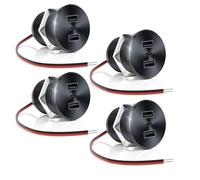 GIBBAB 4PCS 72W RV USB Outlet All-Aluminum 12V/24V 3 Ports Recessed Mount | 36W PD3.0 Type-C + 2*18W QC3.0 Fast Charging Socket, Car Charger Cigarette Lighter Replacement for Camper Trailer Boat Van