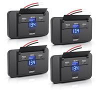 Gibbab 90W 3 Ports 12V RV USB Switch Outlet with 36W PD3.0 Type-C+18W QC3.0 Quick Charging Charge Voltmeter Socket Panel Wall Mount Automotive Multi-Port Charger Adapter for Car Marine Truck Boat Bus