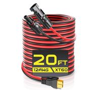 GIBBAB Solar Connector to XT60 Charge Extension Cable, 12AWG 20FT XT60 Adapter Cable to Solar Panel Charging Wire for LiFePO4 Battery RV Portable Power Station Ecoflow Solar Generator