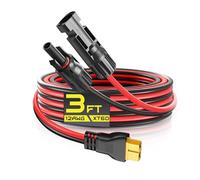 Gibbab Solar Connector to XT60i Charge Extension Cable, 10/12AWG 20FT XT60 Adapter Cable to Solar Panel Charging Wire for LiFePO4 Battery RV Portable Power Station Ecoflow Solar Generator (10AWG-3FT)