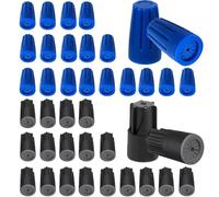 Gibbab Waterproof Outdoor Wire Electrical Connectors,Sealant Twist Nuts Caps Cable Terminal Connector Gel for Landscape Light, Building Application, Wet Location Installation, Blue&Black, 40PCS