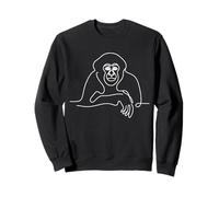 Gibbon Lesser Ape Line Art Primate Art Primatologist Sweatshirt