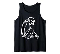 Gibbon Lesser Ape Line Art Primate Art Primatologist Tank Top