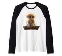 Gibbon Monkey Baby Monkeys Apes Lar Gibbons Cute Monkey Raglan Baseball Tee