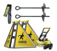 Gibbon Slacklines Independence Kit Classic, Slacklining without trees, with 2 slackframes, 2 x 70cm ground screws and the famous Classic Line 15 m, setup heights: 30/50/70 cm