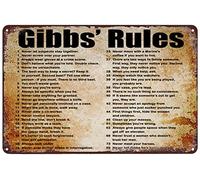 Gibbs' Rules Metal Tin Sign - Ncis Tv Show Fan Gift, Police Office Decor, Vintage Style Wall Art
