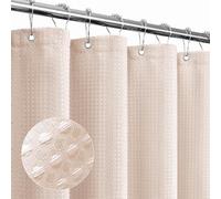 Gibelle Blush Pink Shower Curtain, Waffle Weave Textured Fabric Shower Curtain for Bathroom - Soft Cloth & Hotel Spa Luxury, Water Repellent, Machine Washable, 72X72, Blush Pink