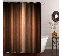 Gibelle Brown Stripe Shower Curtain, Orange Copper and Pale Peach Abstract Bathroom Decor with Cool Glass Texture and Vintage Stripe Design, Classic Rustic Artistic Home Decor, 72" W x 72" L