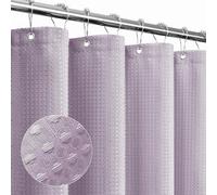 Gibelle Lavender Shower Curtain, Waffle Weave Textured Fabric Shower Curtain for Bathroom - Soft Cloth & Hotel Spa Luxury, Water Repellent, Machine Washable, 72X72, Lavender