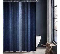 Gibelle Navy Blue Shower Curtain, Abstract Modern Navy Blue Bathroom Decor Accessories, Cool Glass Texture Ombre Fabric Shower Curtain Set with Hooks, 72 x 72