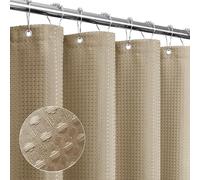 Gibelle Small Stall Shower Curtain 36 x 72, Narrow Half Waffle Weave Textured Fabric Shower Curtain for Bathroom, Water Repellent, Machine Washable, Beige