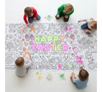 Gibocot Easter Colouring Tablecloth Crafts for Kids, Giant 72x30 Inch Coloring Poster Craft Banner, Waterproof Table Cloth Party Decorations for Easter Crafts Activities