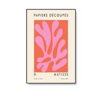 GIBOH Henri Matisse Pink Leaf Poster and Prints Abstract Wall Art Red Canvas Painting Nordic Aesthetic Picturers for Living Room Decor50x70cmx1No Frame