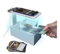 GIBOPOB LED Illuminated MTG Card Scanner Stand for ManaBox - 6000K Anti-Glare Lighting, Holder & Sloped Drawer. Phone Stand MTG Accessories, Only fit for un-Sleeved Cards, Only Available for ManaBox