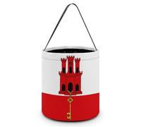 Gibraltar Flag Novelty Easter Basket Bucket Bag for Easter Egg Hunts Party Favor Decor