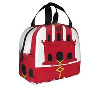Gibraltar Flag Portable Lunch Bag Insulated Lunch Box Travel Tote Bag Lunch Box Reusable Thermal for Women Men Kids for School Outdoor Picnic