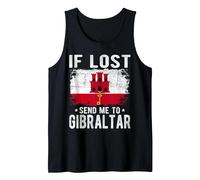 Gibraltar Flag Souvenir - If Lost Send me to Gibraltar Tank Top, Men, Black, X-Large