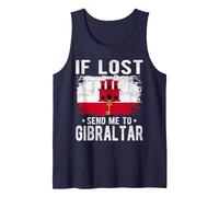 Gibraltar Flag Souvenir - If Lost Send me to Gibraltar Tank Top, Men, Navy Blue, XX-Large