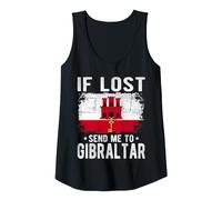 Gibraltar Flag Souvenir - If Lost Send me to Gibraltar Tank Top, Women, Black, X-Large