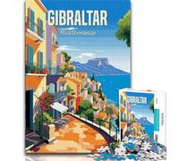 Gibraltar Mediterranean 1000 Piece Jigsaw Puzzles for Teenagers Gifts,Decompressing Intellectual Educational Toy Great Gifts And Toys 50x75cm