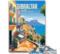Gibraltar Mediterranean Jigsaws Puzzles 1000 Pieces for Adults Gifts, Challenging Difficult Deal As Gifts for The Whole Family 1000pcs(50x75cm)