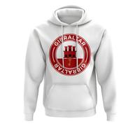 Gibraltar Men's Mens Football Badge Hoodie in White | Size: Large Gibraltar White L