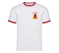 Gibraltar Retro Style National Football Team Soccer Unisex Adult Cotton T-Shirt Jersey (UK, Alpha, 3XL, Regular, Regular, White)