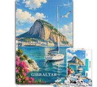 Gibraltar Rock Sailboat Ocean Puzzle 1000pcs (38x26cm) for Adults | For holiday downtime at home, this adult jigsaw puzzle with 1000 pieces suits quiet moments between celebrations.
