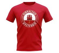 Gibraltar Women's Womens Football Badge T-Shirt in Red | Size: Large Gibraltar Red L