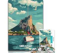 Gibraltars Soaring Rock Puzzles for Adults 1000 Pieces,Staycation Kill Time Every Piece Is Unique - Challenging Family Fun Game 50x75cm