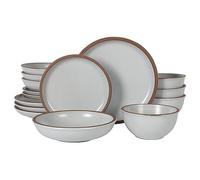 Gibson Elite Lagos Coupe Dinnerware Set, Service for 4 (16pcs), White