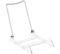 GIBSON HOLDERS 3PL Adjustable White Wire and Clear Acrylic Display Easel, 3.875" W x 5.375" D x 5.25" H, Pack of 12