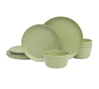 Gibson Home Fairhope 12 Piece Melamine Dinnerware Set - Matte Green