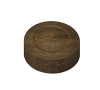 Gibson Home Feri 12 Piece 13 inch Wooden Skin Luxe Chargers