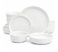 Gibson Home Oslo Porcelain Dinnerware Set, Service for 4 (16pcs), White