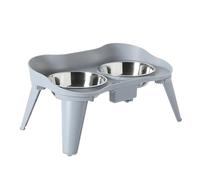 Gibson Home Wags N’ Whiskers 3 Piece Elevated Pet Bowl Set, 12oz Stainless Steel Dog & Cat Bowl with PP Stand, Non-Slip Raised Feeder, Food & Water Station, Dishwasher Safe, Blue