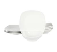Gibson Home Zen Buffet Matte Porcelain Chip and Scratch Resistant Plates and Bowls Dinnerware Set - White, Service for 4 (8pcs)