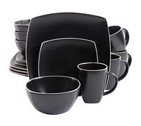 Gibson Soho Lounge Soho Lounge Dinnerware Set, Stoneware, Matte Black, Service for 4 (16pcs)