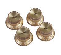 Gibson Reflector Top Hat Control Knobs Set of 4 (Gold w/Gold Cap)