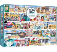 Gibsons 1000 Piece Jigsaw Puzzle: Deckchairs and Donkeys | Seaside Nostalgia