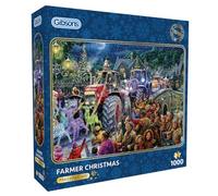 Gibsons Farmer Christmas 1000 Piece Jigsaw Puzzle for Adults | Traditional Festive Countryside Celebration | Sustainable Premium 100% Recycled Board | Great Gift | Gibsons Games