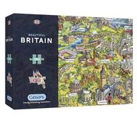 Gibsons Beautiful Britain 1000 Piece Jigsaw Puzzle for Adults - British Icons Map by Maria Rabinky - Premium Sustainable Puzzle Made in the UK/EU