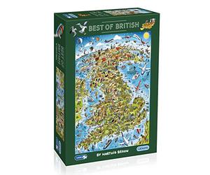 Gibsons Best of British 1000 Piece Jigsaw Puzzle for Adults and Teens Fun Map Puzzle Sustainable Eco-Friendly Made from Thick 100% Recycled Board Premium Quality Gift