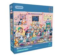 Gibsons Betty's Birthday 1000 Piece Jigsaw Puzzle for Adults - Fun Cat Scene - Sustainable Premium 100% Recycled Board | Great Gift for Puzzle and Animal Lovers