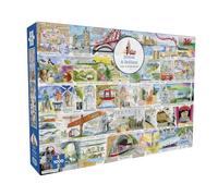 Gibsons British & Brilliant 1000 Piece Jigsaw Puzzle for Adults Beautiful Colourful Artwork by Val Goldfinch | Sustainable Premium 100% Recycled Board | Great Gift Gibsons Games