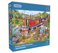 Gibsons Canal Boat Blooms 1000 Piece Jigsaw Puzzle for Adults - River Scene Artist's Artwork by Janice Daughters - Premium Sustainable Puzzle Made in the UK/EU - Great Gift