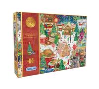 Gibsons Christmas Around The World 500 Piece Jigsaw Puzzle Special Gold Edition Winter Festive Spirit Shopping Christmas Tree Food Treats Sustainable Jigsaw Great Gift for Adults Teens Gibsons Games